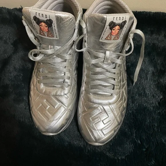 Fendi | Shoes | Silver Fendi Sneakers Limited Edition Nicki